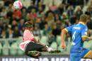 Juventus' Paul Pogba jumps for the ball during a Serie A soccer match between Juventus and Frosinone at the Juventus stadium, in Turin, Italy, Wednesday, Sept. 23, 2015. (AP Photo/ Massimo Pinca)