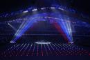 Performers wearing illuminated suits create the Russian flag during the opening ceremony of the 2014 Winter Olympics in Sochi, Russia, Friday, Feb. 7, 2014. (AP Photo/Robert F. Bukaty)