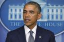 U.S. President Obama speaks about situation in Ukraine from the White House in Washington