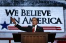 Republican presidential nominee Mitt Romney accepts the nomination during the final session of the Republican National Convention in Tampa