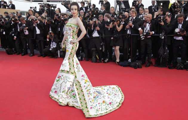 Actress Fan Bing Bing arrives on the red carpet for the screening of the film Moonrise Kingdom in competition at the 65th Cannes Film Festival