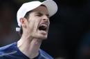 Britain's Andy Murray reacts after loosing a point to Spain's Fernando Verdasco during the 2nd round of the Paris Masters tennis tournament at the Bercy Arena in Paris, Wednesday, Nov. 2, 2016. (AP Photo/Michel Euler)