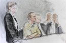Courtroom sketch of Jared Loughner during hearing in Tucson, Arizona