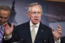 Senate Majority Leader Reid speaks at a press conference about a bill to restore the contraceptive coverage requirement guaranteed by the Affordable Care Act on Capitol Hill in Washington