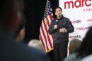 Republican U.S. presidential candidate Senator Marco Rubio speaks during a town hall meeting at the Waterloo Center for the Arts in Waterloo, Iowa