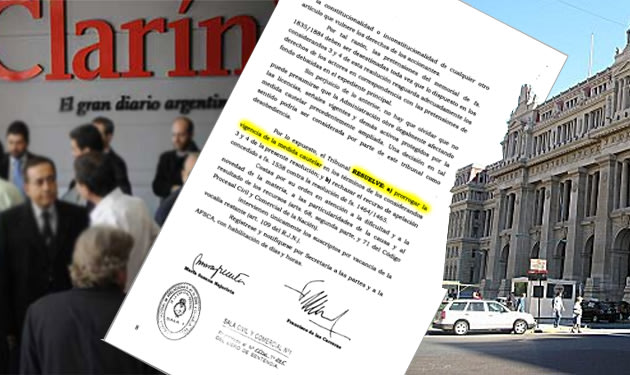 Ley de Medios: extienden la medida cautelar solicitada por Clarín hasta "que haya sentencia definitiva"
