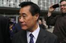 Suspended California State Senator Leland Yee departs the U.S. courthouse following a hearing in San Francisco