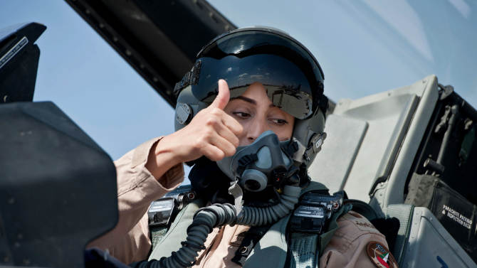 Mariam Al Mansouri, the first Emirati female fighter jet pilot