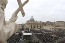 A view of St Peter's Square as Pope Francis celebrates a mass in the Vatican