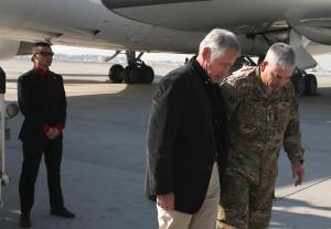 US Secretary of Defense, Chuck Hagel (C) talks with &hellip;