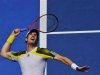 Andy Murray of Britain serves to Joao Sousa of Portugal during their men's singles match at the Australian Open tennis tournament in Melbourne