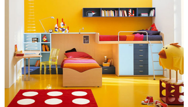 الألوان المبهجة لديكور غرف الأبناء 345999