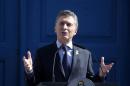 Argentinian President Mauricio Macri, pictured in Tucuman, Argentina on July 9, 2016, has predicted a return to growth of three percent next year