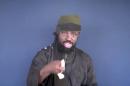 This screen grab image taken on February 18, 2015 from a video made available by Islamist group Boko Haram shows their leader Abubakar Shekau making a statement at an undisclosed location