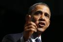 U.S. President Barack Obama speaks during a visit to Bladensburg High School in Bladensburg