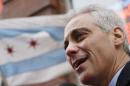 Chicago Mayor Rahm Emanuel speaks to the media after a campaign stop on election day in Chicago