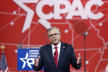 Jeb Bush speaks at the Conservative Political Action Conference in Maryland