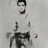 FILE - This undated image provided by Sotheby's shows Andy Warhol's portrait of Elvis Presley depicted as a cowboy. The painting, with a silver background, “Double Elvis [Ferus Type]” is estimated to sell for between $30 million to $50 million at Sotheby’s in New York on Wednesday May 9, 2012. (AP Photo/Sotheby's, File)