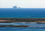 Imagen de la plataforma ubicada en el Delta del Ebro del proyecto Castor, para almacenar gas en el subsuelo. EFE