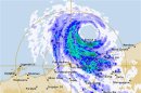 Handout radar image of severe tropical cyclone "Rusty" near the Pilbara region in western Australia
