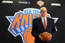 Phil Jackson durante su presentación el 18 de marzo de 2014 en Nueva York como nuevo presidente de operaciones de los New York Knicks en el Madison Square Garden.