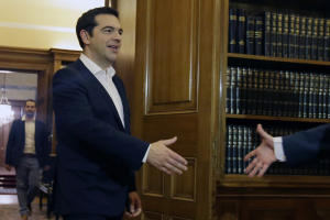Greece&#39;s Prime Minister Alexis Tsipras arrives &hellip;