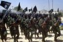 Islamist fighters loyal to Somalia's Al-Qaida inspired al-Shebab group perform military drills at a village in Lower Shabelle region, some 25 kilometres outside Mogadishu on February 17, 2011