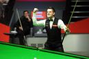 England's Mark Selby gestures, after beating England's Ronnie O'Sullivan in the final of the World Snooker Championships, at The Crucible, Sheffield, England, Monday May 5, 2014. (AP Photo/PA, Anna Gowthorpe) UNITED KINGDOM OUT: NO SALES: NO ARCHIVE