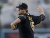 Pittsburgh Pirates starting pitcher Gerrit Cole throws to the Los Angeles Angels during the first inning of a baseball game in Anaheim, Calif., Friday, June 21, 2013. (AP Photo/Chris Carlson)