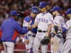 Texas Rangers' Darvish is removed from game by manager Washington during MLB game in Anaheim