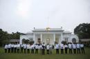 Indonesian President Joko Widodo introduces his new cabinet at the presidential palace in Jakarta