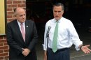 Republican presidential candidate, former Massachusetts Gov. Mitt Romney, accompanied by former New York City Mayor Rudolph Giuliani speaks to the media after touring New York Fire Department Engine 24 Ladder 5, Tuesday, May 1, 2012 in New York. (AP Photo/Henny Ray Abrams)