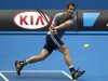 Andy Murray of Britain hits a return during a practice session at the Australian Open tennis tournament in Melbourne