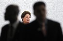 Dilma Rousseff speaks during the signing ceremony of the National Commitment to Improvement of Working Conditions in the Construction Industry at the planalto palace in Brasilia