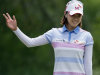 Na Yeon Choi reacts after just missing a putt for birdie on the fifth green during the final round of the U.S. Women's Open golf tournament on Sunday, July 8, 2012, in Kohler, Wis. (AP Photo/Julie Jacobson)