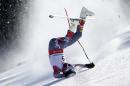 In this photo provided by Pentaphoto United States' Bode Miller crashes during the men's super-G competition at the alpine skiing world championships, Thursday, Feb. 5, 2015, in Beaver Creek, Colo. Miller did not finish the race. (AP Photo/Pentaphoto, Shinichiro Tanaka)