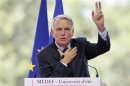 France's PM Ayrault attends French employers' body MEDEF union summer forum in Jouy-en-Josas,