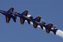 File photo of members of the U.S. Navy Blue Angels performing during the Andrews Air Show at Joint Base Andrews