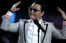 South Korean rapper Psy performs during the Billboard Music Awards at the MGM Grand Garden Arena in Las Vegas