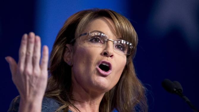 Former Alaska Gov. Sarah Palin and former vice presidential candidate speaks at the 2014 Values Voter Summit in Washington, Friday, Sept. 26, 2014. (AP Photo/Manuel Balce Ceneta)