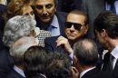 Il leader del Pdl, Silvio Berlusconi, in Senato a Roma