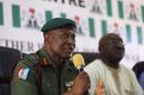 Nigeria's Major General Olukolade addresses the media on updates of the abducted schoolgirls from Chibok, in Abuja