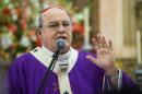 Cuban Cardinal Jaime Ortega officiates mass at St. Lazarus church in El Rincon on December 17, 2013