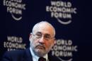 Nobel Prize-winning economist Joseph E. Stiglitz attends a session at the World Economic Forum (WEF) in Davos