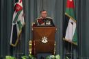 Jordan's King Abdullah speaks during the opening of the 17th Ordinary Session of Parliament in Amman