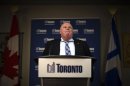Toronto Mayor Ford makes a statement at City Hall in Toronto