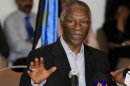 Former South African President Mbeki speaks during a meeting between Sudanese Defence Minister Hussein and his South Sudan counterpart Nyuon in Ethiopia's capital Addis Ababa