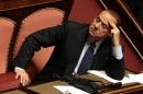 Italian center-right leader Berlusconi looks on at the Senate in Rome