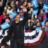 In the final hours of a four-state campaign day, President Barack Obama arrives at a rally at Jiffy Lube Live arena, late Saturday night, Nov. 3, 2012, in Bristow, Va. Virginia is one of the most closely contested battleground states.  (AP Photo/J. Scott Applewhite)