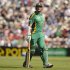 South Africa's Smith leaves the field after being dismissed for 52 runs during the second one-day international cricket match against England at the Ageas Bowl in Southampton